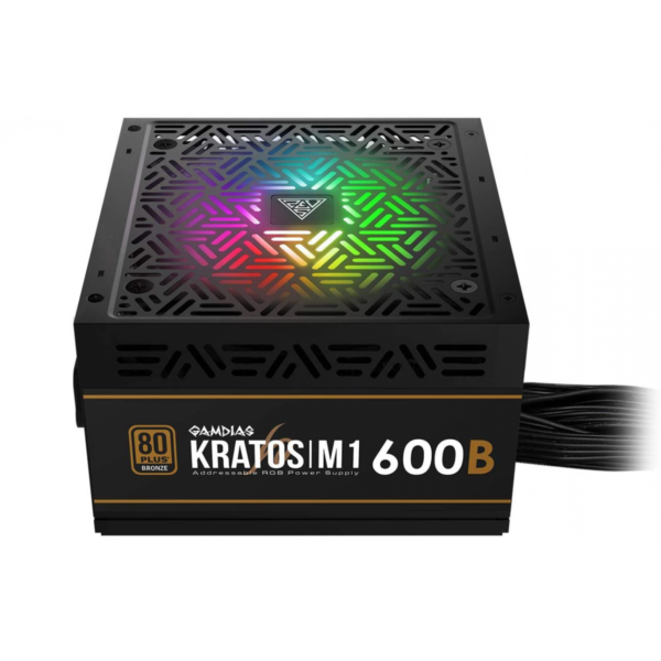Fonte Gamdias Kratos M1 600W RGB, PFC Ativo, M1-600 - Imagem 2